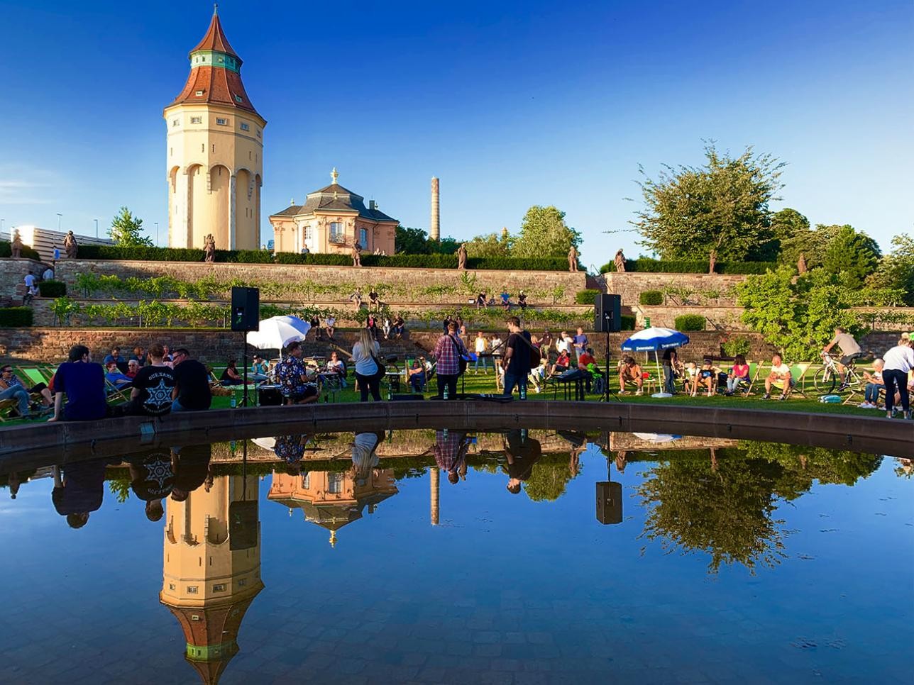 Band spielt im Murgpark in Rastatt beim Murg Chillout