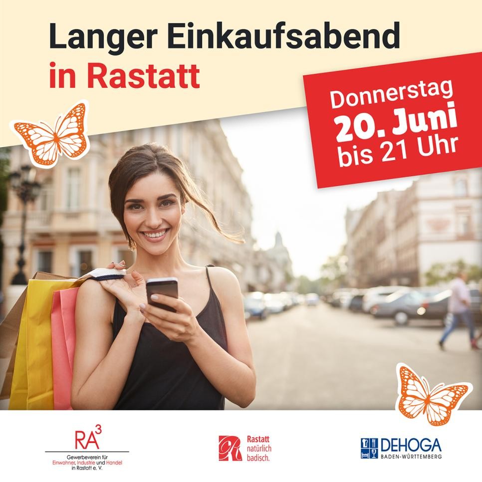 Affiche pour la longue soirée shopping à Rastatt