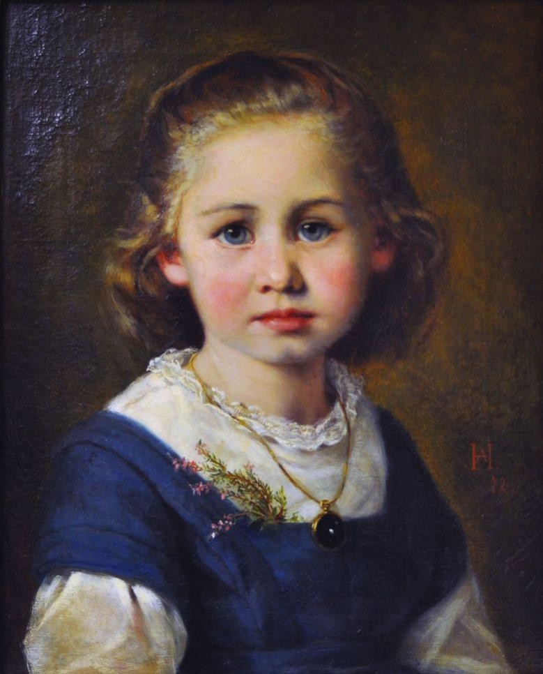 Eines der Porträts, die zum ersten Mal der Öffentlichkeit präsentiert werden, stammt von der Rastatter Künstlerin Adolphine Herpp, Porträt eines Mädchens, 1871, Foto: Johanna Kätzel / Stadtmuseum Rastatt. Porträt eines Mädchens