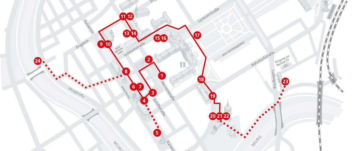 Map Historical Route Rastatt